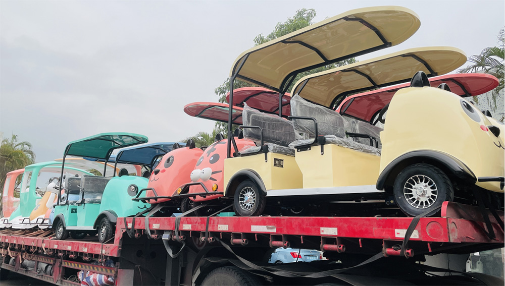 景區智能掃描共享代步車 集合即將發往 地球彩帶 世界花園 養生福地 清涼世界 百里杜鵑